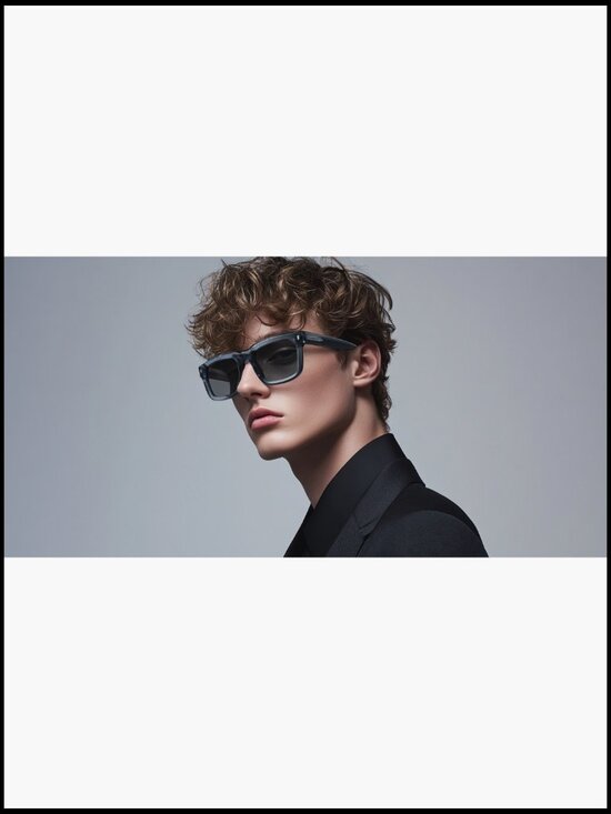 Chunky Rectangle Polarized Sunglasses with Thick Acetate Frame